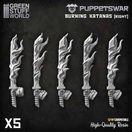 Puppetswar - Burning Katanas - Right | Infantry weapon arms and accessories