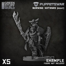 Puppetswar - Burning Katanas - Right | Infantry weapon arms and accessories