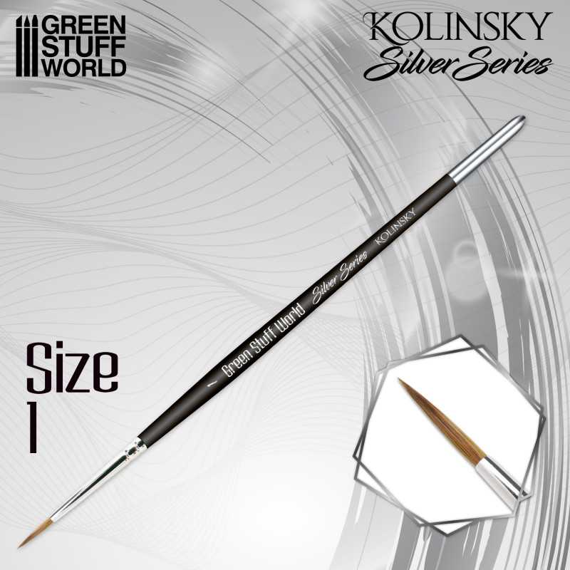 SILVER SERIES Kolinsky Brush - Size 1 | Miniature Paint Brushes