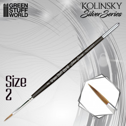 SILVER SERIES Kolinsky Brush - Size 2 | Miniature Paint Brushes