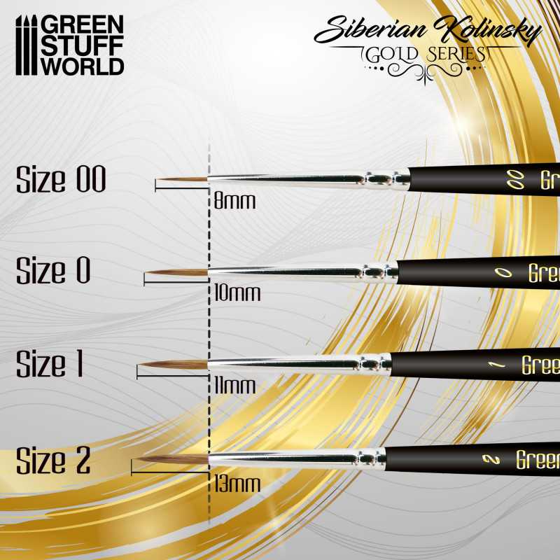 GOLD SERIES Siberian Kolinsky Brush Size 0 GSW