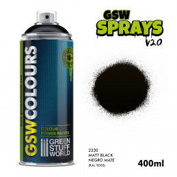 SPRAY Couleurs Noir mat 400ml | Spray Appret de couleurs