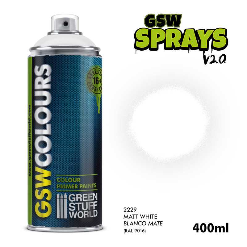 SPRAY Primer Farbe Matt Weiß 400ml | Farbige Grundierung Spray