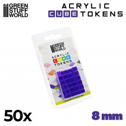 Violett kubische Spielmarken 8mm | Brettspielmarken