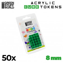 Green Cube tokens 8mm | Gaming Tokens and Meeples