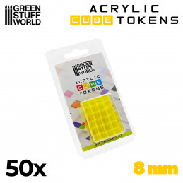 Yellow Cube tokens 8mm | Gaming Tokens and Meeples