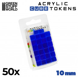 Blue Acrylic Cube tokens | Gaming Tokens and Meeples