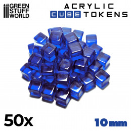 Blue Acrylic Cube tokens | Gaming Tokens and Meeples