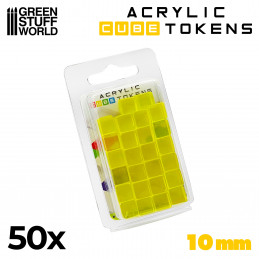 Yellow Acrylic Cube tokens | Gaming Tokens and Meeples