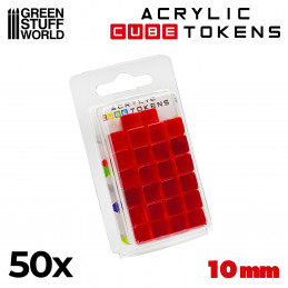 Red Acrylic Cube tokens | Gaming Tokens and Meeples