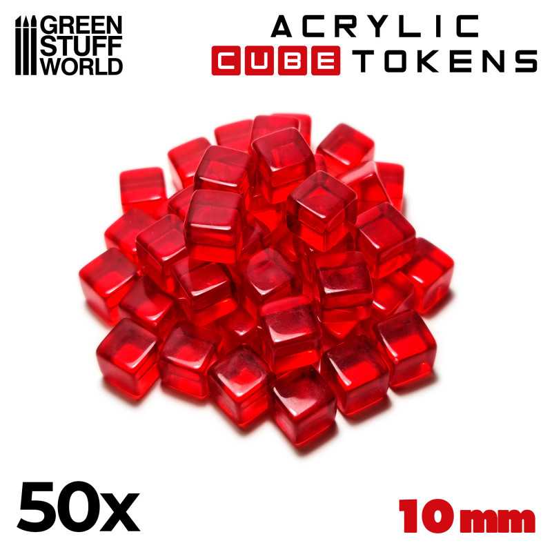 Red Acrylic Cube tokens | Gaming Tokens and Meeples Red Acrylic Cube tokens | Gaming Tokens and Meeples