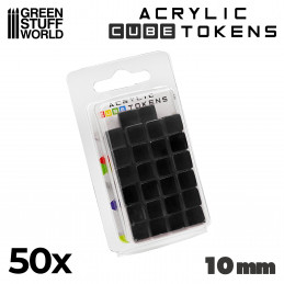 Gaming Tokens - Black Cubes 10mm | Gaming Tokens and Meeples