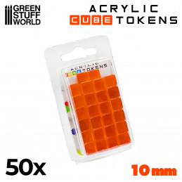 Gaming Tokens - Orange Würfel 10mm | Brettspielmarken