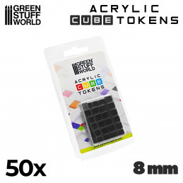 Gaming Tokens - Black Cubes 8mm | Gaming Tokens and Meeples