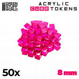 Gaming Tokens - Pink Cubes 8mm | Gaming Tokens and Meeples