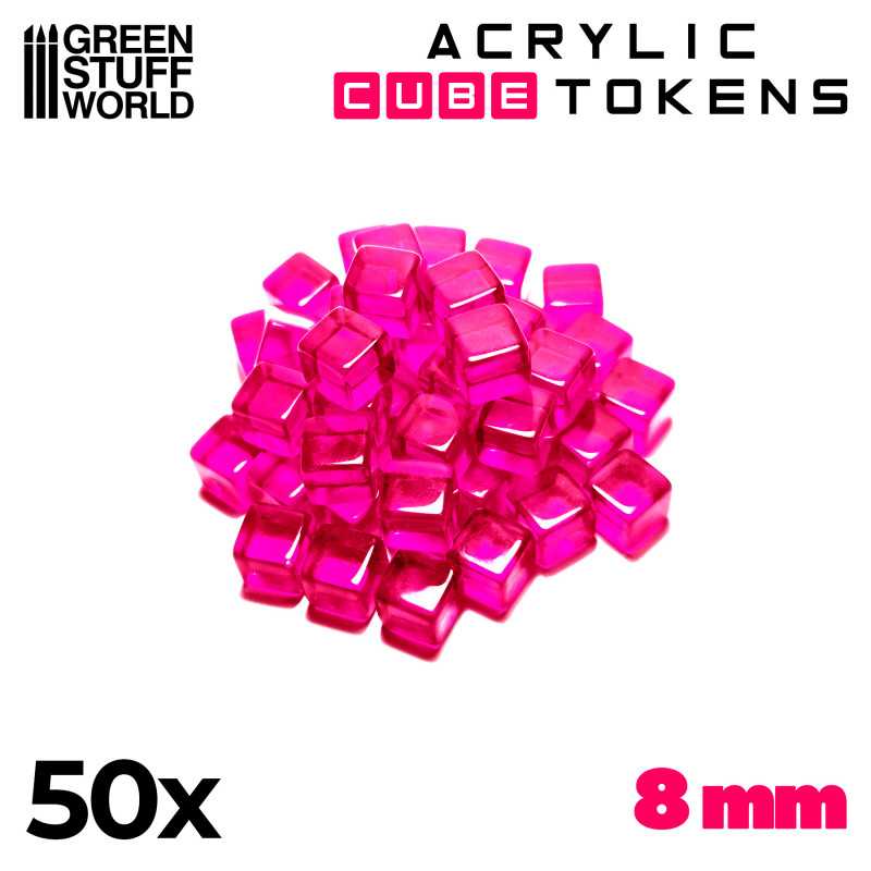 Token Cubos - Rosa 8mm Tokens y Fichas de Juegos