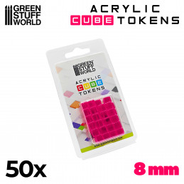 Gaming Tokens - Pink Cubes 8mm | Gaming Tokens and Meeples