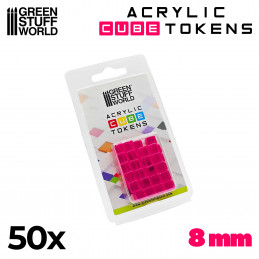 Token Cubos - Rosa 8mm Tokens y Fichas de Juegos