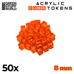 Gaming Tokens - Orange Würfel 8mm | Brettspielmarken