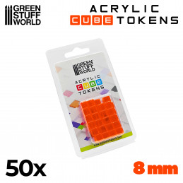 Gaming Tokens - Orange Würfel 8mm | Brettspielmarken