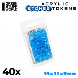 Tokens - Light Blue Stones | Gaming Tokens and Meeples