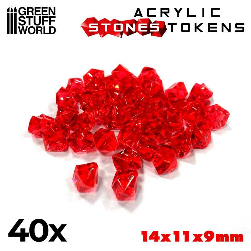 Tokens - Red Stones | Gaming Tokens and Meeples Tokens - Red Stones | Gaming Tokens and Meeples