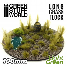 Langes Gras Flock 100mm - Hellgrün | Langes Gras Flock
