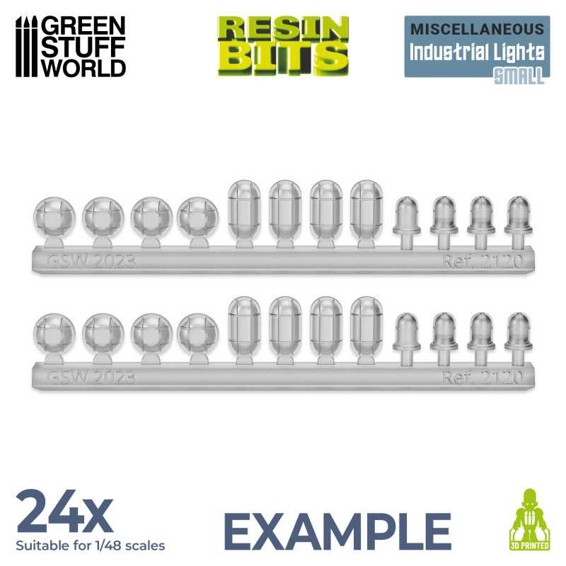 Set stampato in 3D - Luci industriali - Piccole | Bits in Resina Trasparente Set stampato in 3D - Luci industriali - Piccole | Bits in Resina Trasparente