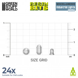 3D Printed Set - Industrial Lights - Small | Transparent resin bits