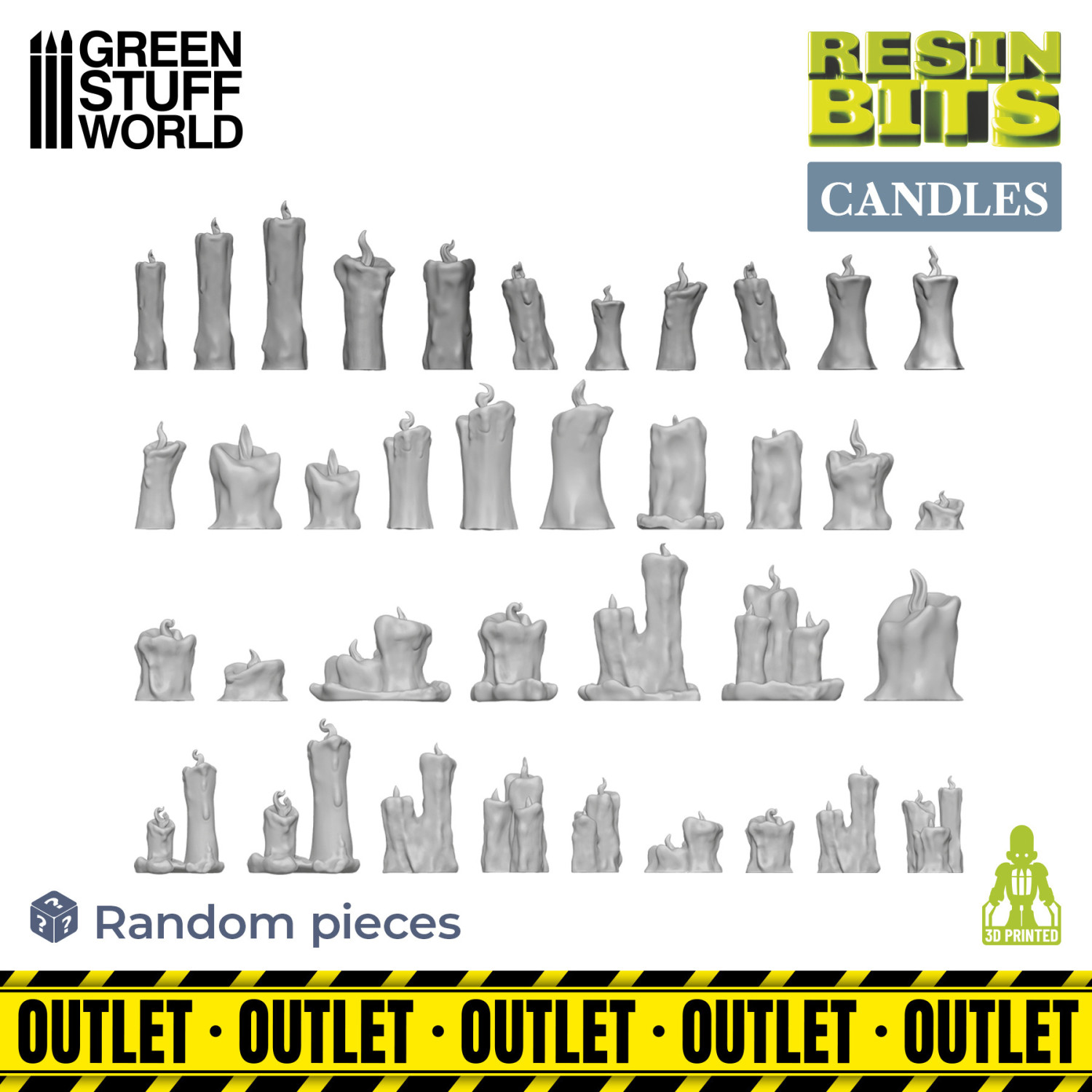 3D Printed Set - Resin Candles - OUTLET | OUTLET - Scenery and Resin