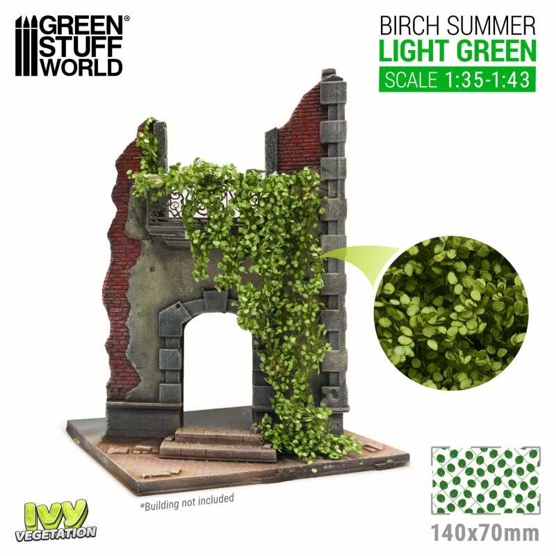 Miniatur-Blättermatten - Birke Hellgrün - Groß | Miniatur Efeublätter matten Miniatur-Blättermatten - Birke Hellgrün - Groß | Miniatur Efeublätter matten
