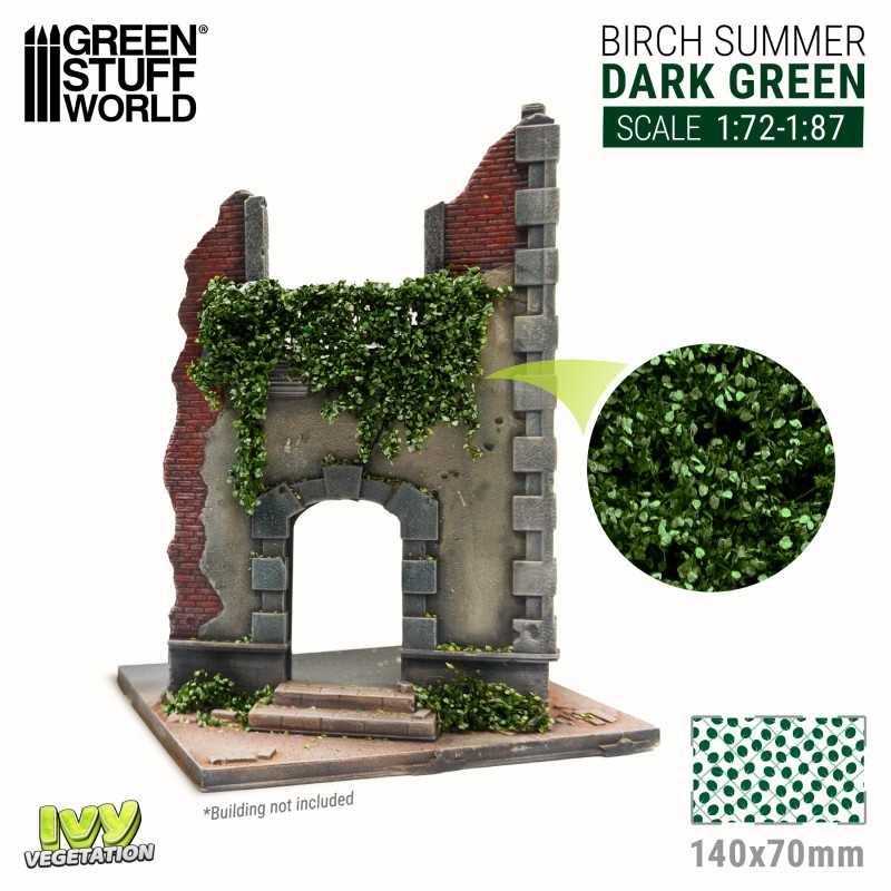 Miniatur-Blättermatten - Birke Dunkelgrün - Klein | Miniatur Efeublätter matten Miniatur-Blättermatten - Birke Dunkelgrün - Klein | Miniatur Efeublätter matten