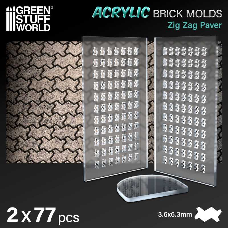 Moldes Acrilicos - Zig Zag Pavement merchant dentro