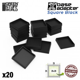 Plastic base adaptor 20 to 25mm | Miniature Square Plastic Bases