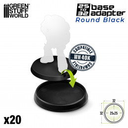 Hollow Plastic Bases - BLACK 32mm | Miniature Round Plastic Bases