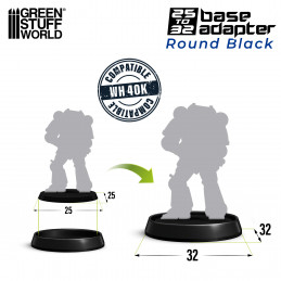 Hollow Plastic Bases - BLACK 32mm | Miniature Round Plastic Bases