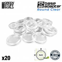 Hollow Plastic Bases - TRANSPARENT 32mm | Miniature Round Plastic Bases