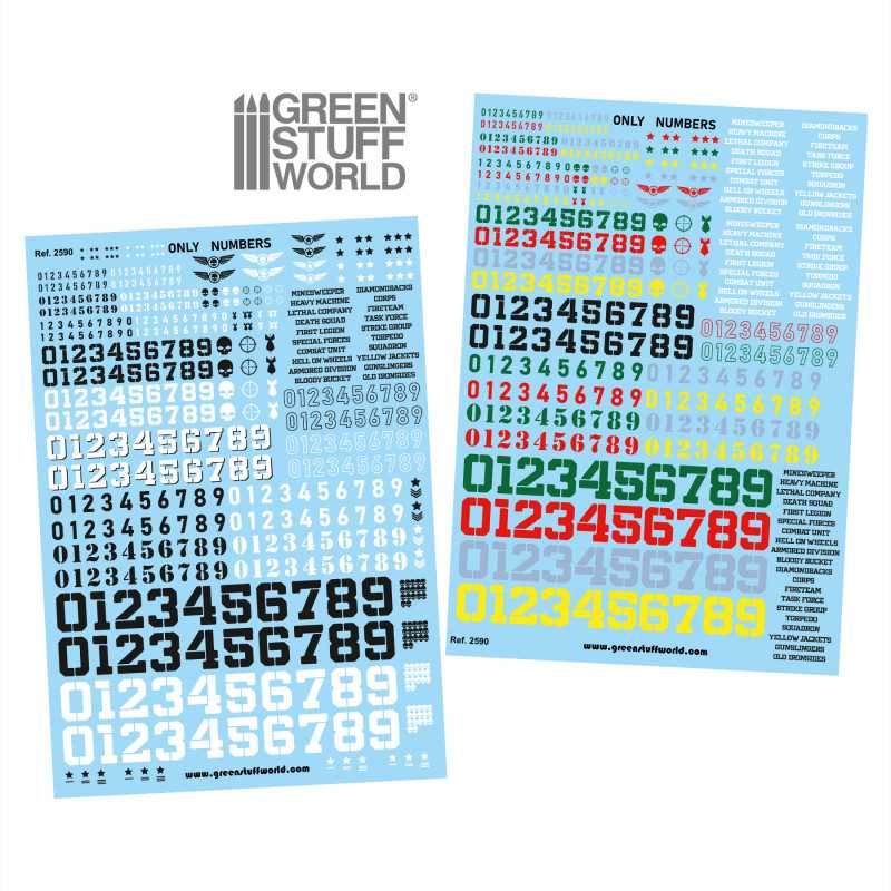 Decals ad acqua - Solo Numeri | Decalcomanie Decals ad acqua - Solo Numeri | Decalcomanie