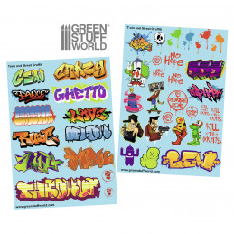 Waterslide Decals - Train and Graffiti Mix | Water Transfer Decals