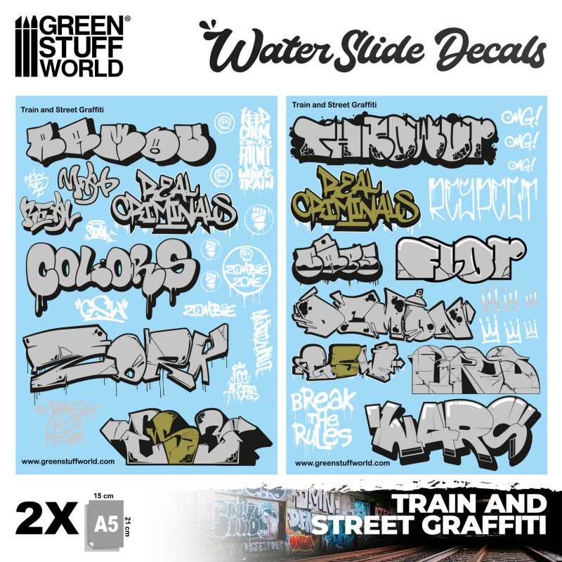 Decals ad acqua - Mix Graffiti - Oro e Argento | Decalcomanie