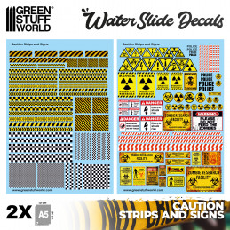 Waterslide Decals - Caution Strips and Signs | Water Transfer Decals