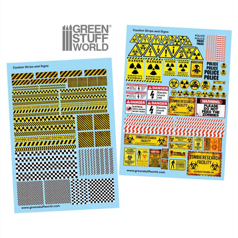 Waterslide Decals - Caution Strips and Signs | Water Transfer Decals