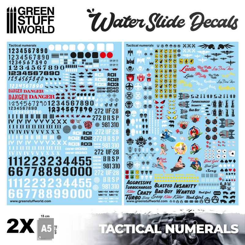 Decals ad acqua - Numeri Tattici e Pinups | Decalcomanie Decals ad acqua - Numeri Tattici e Pinups | Decalcomanie