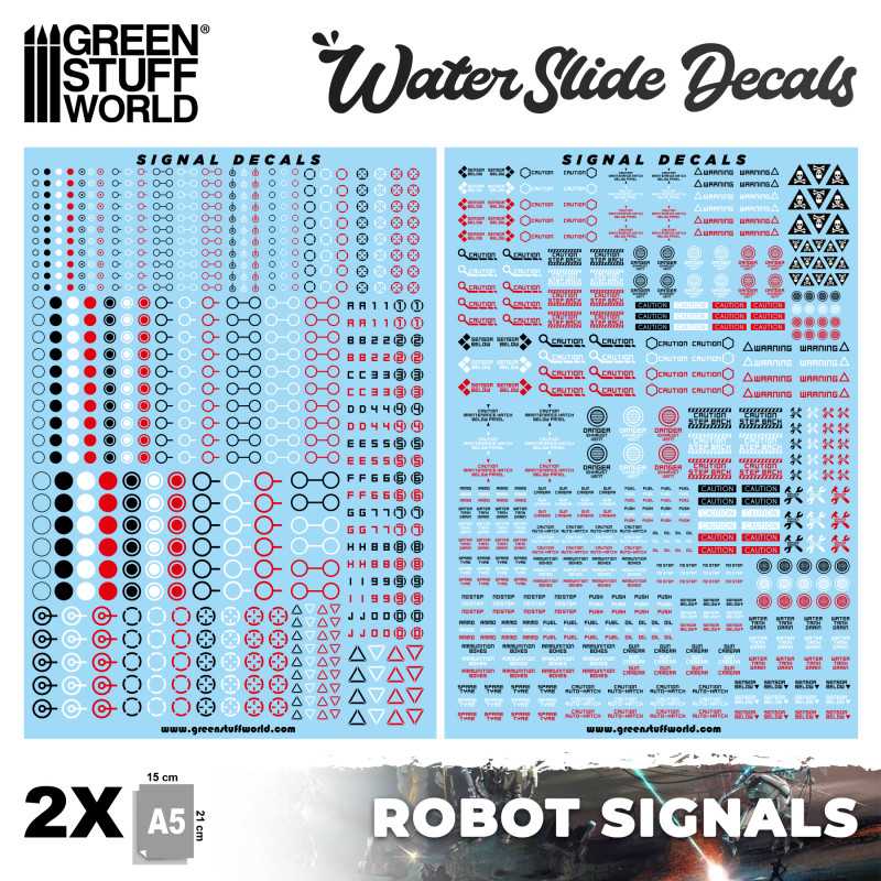 Calcas al agua - Señales Robot Calcomanías