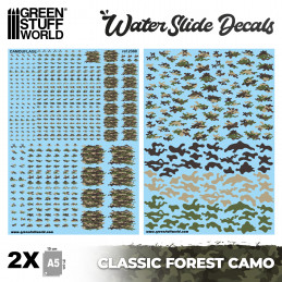 Wasserschiebe Abziehbilder - Klassische Waldtarnfarbe | Abziehbilder