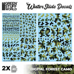 Decalcomanies a l'eau - Camouflage Forêt Digital