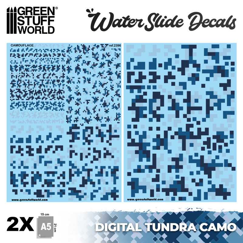 Decalcomanies a l'eau - Camouflage Tundra Digital | Décalcomanies à l'eau