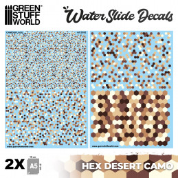 Calcas al agua - Camuflaje Desierto Hex Calcomanías