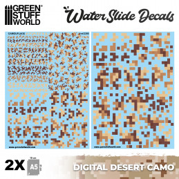 Calcas al agua - Camuflaje Desierto Digital Calcomanías