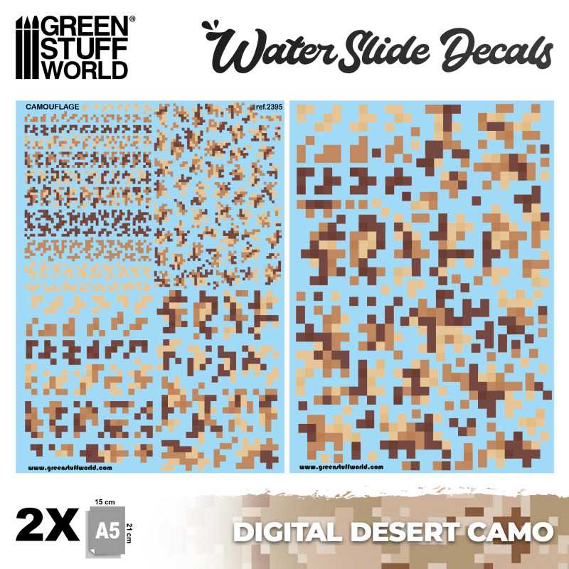 Decalcomanies a l'eau - Camouflage Désert Digital | Décalcomanies